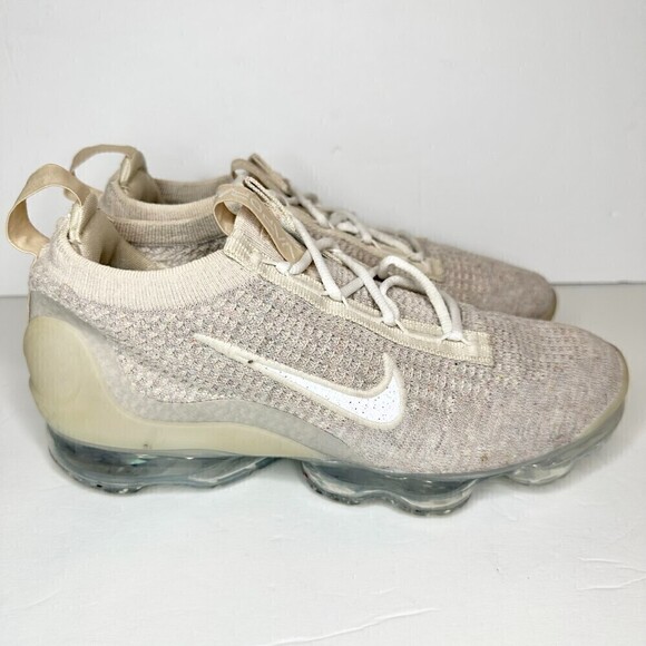 Nike Air VaporMax 2021 FK Oatmeal Sneakers FlyKnit DC9454-101 Womens Size 8 - Picture 2 of 8